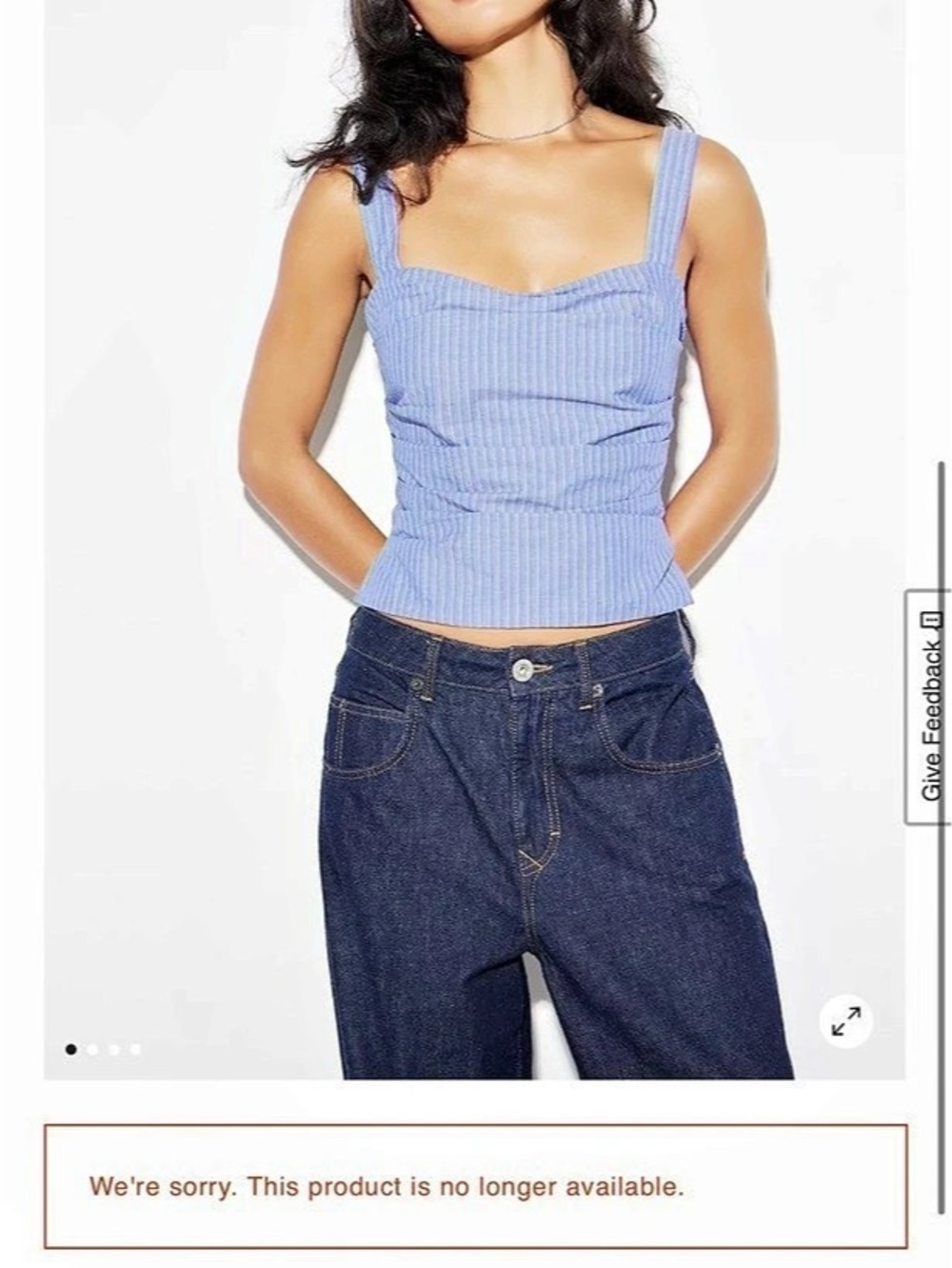 Lioness Cobain Corset Top in Blue & White XS